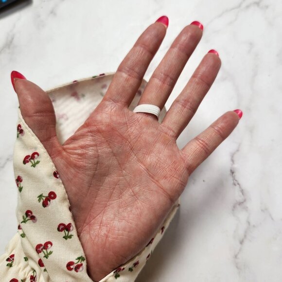 VTG Cherry Print Blouse Peter Pan Collar Long Sleeve Top Shirt Jacket Size L - Picture 8 of 11